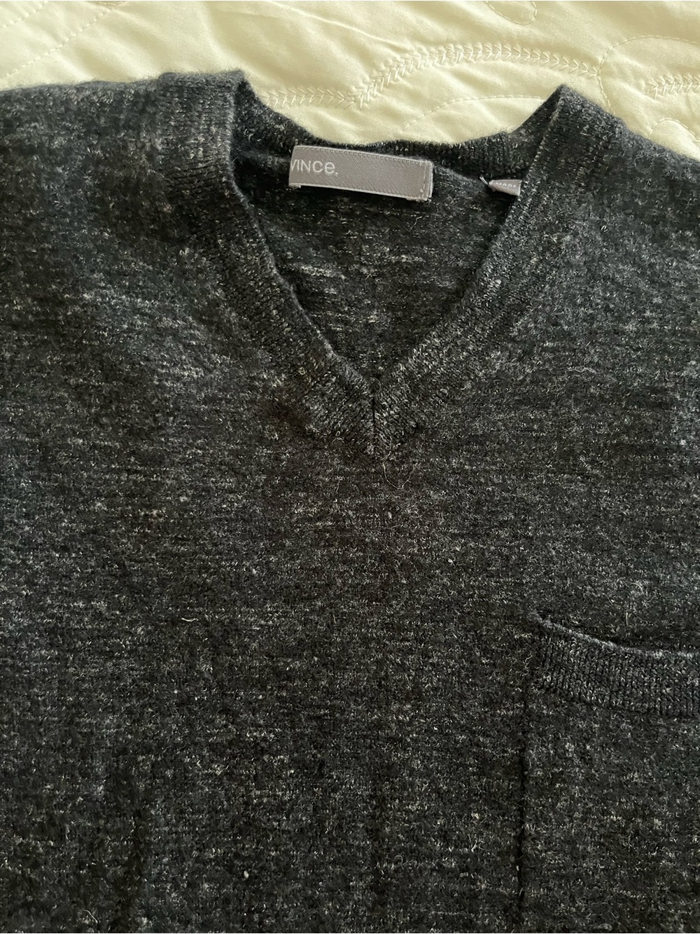 Vince Women's Charcoal V-Neck Cashmere Blend Sweater XS - Picture 8 of 9